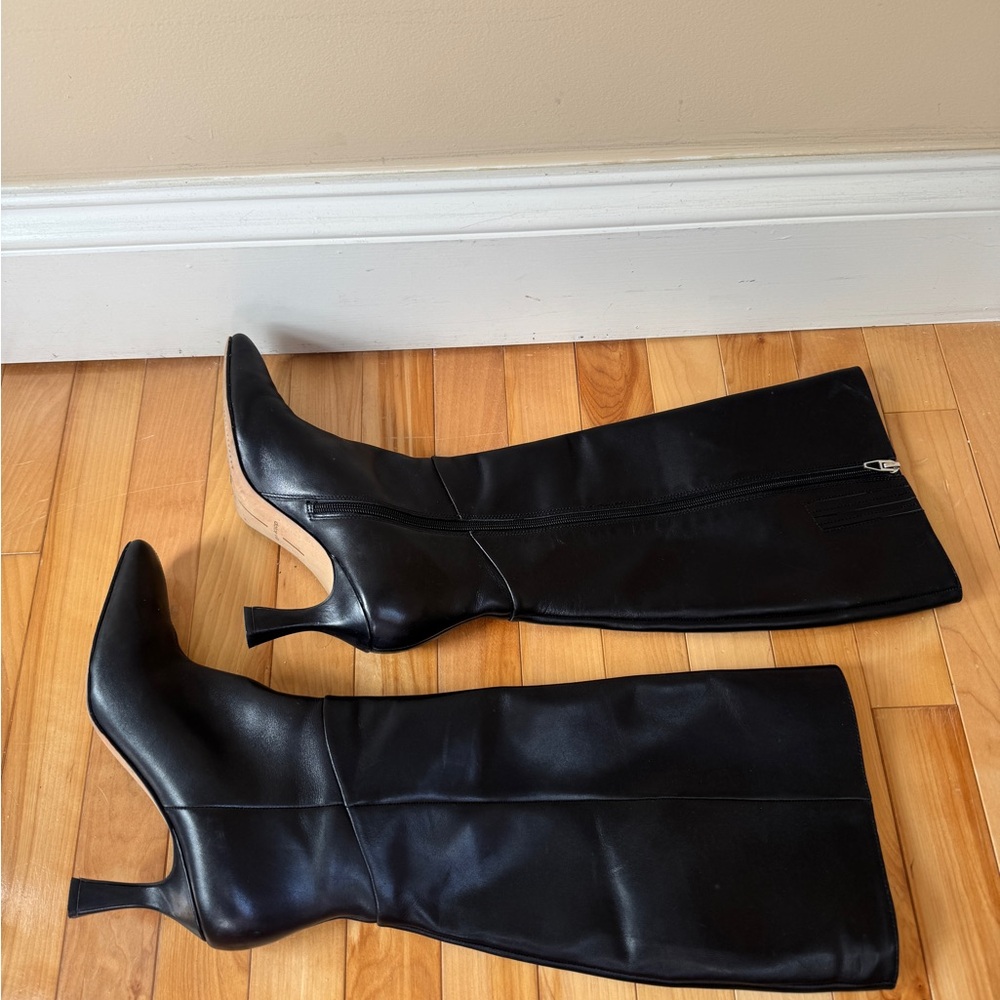Dolce Vita Black Knee-High Leather Boots - Picture 6 of 9